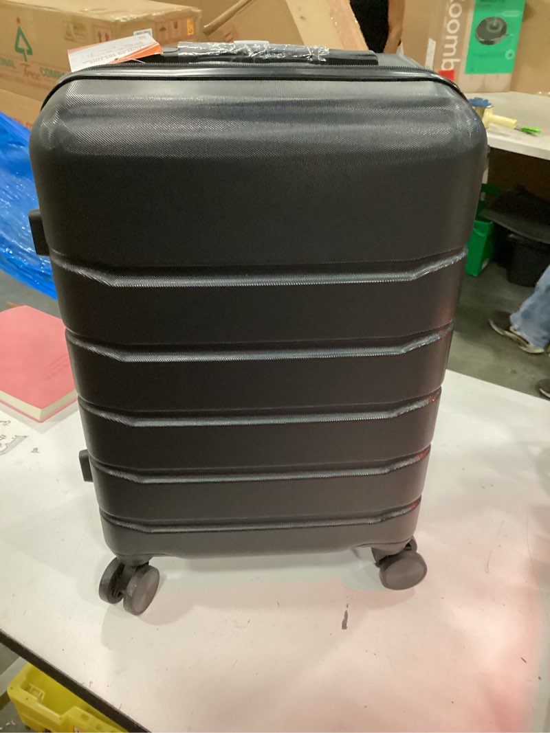 Condition photo showing New/Like New for sweetcrispy carry on luggage, hard shell abs suitcase with double spinner wheels, lightweight expandable rolling suit case with tsa lock, 20 inch bronze black bronze black 20 inch