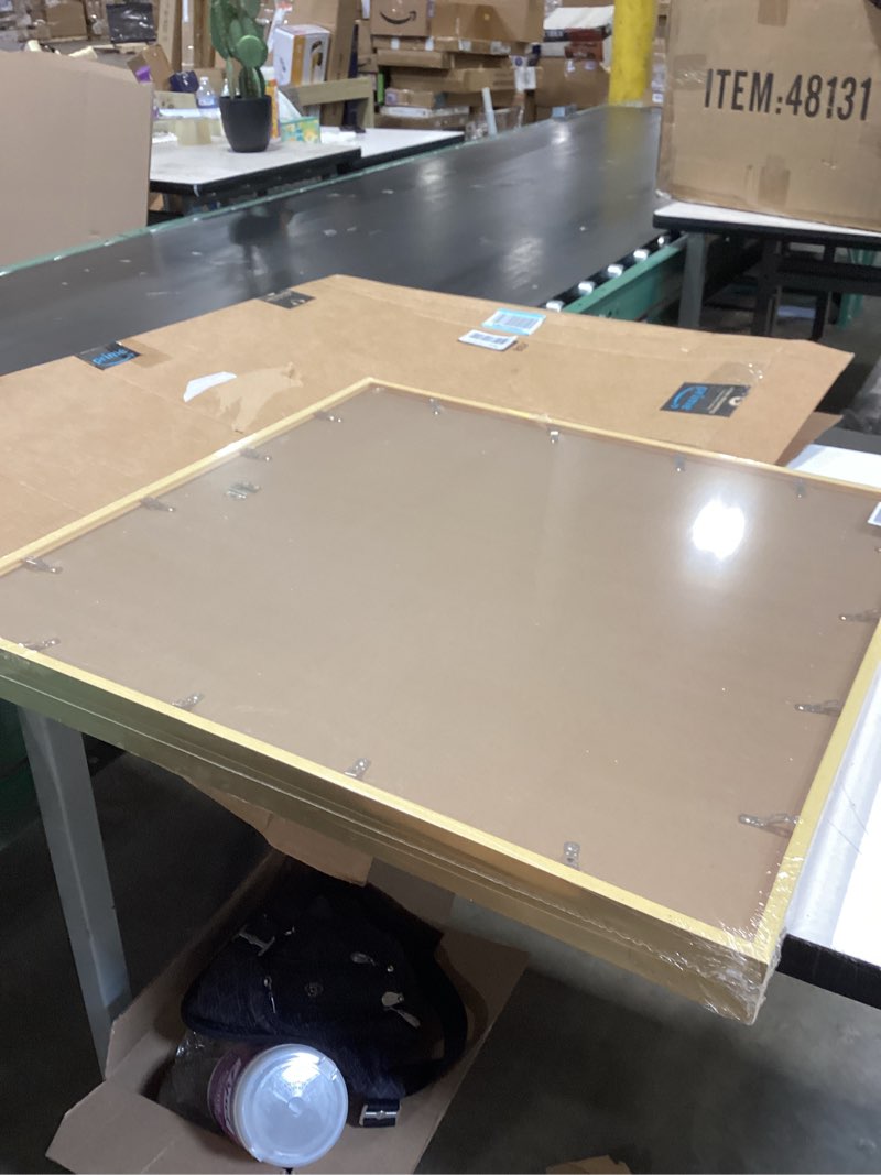 Condition photo showing Good Condition for gold 24x24 picture frame set of 3, high transparent frame for 24 by 24 square photo collage canvas poster size wall mount and tabletop horizontally vertically (gold, 24 x 24 inches)