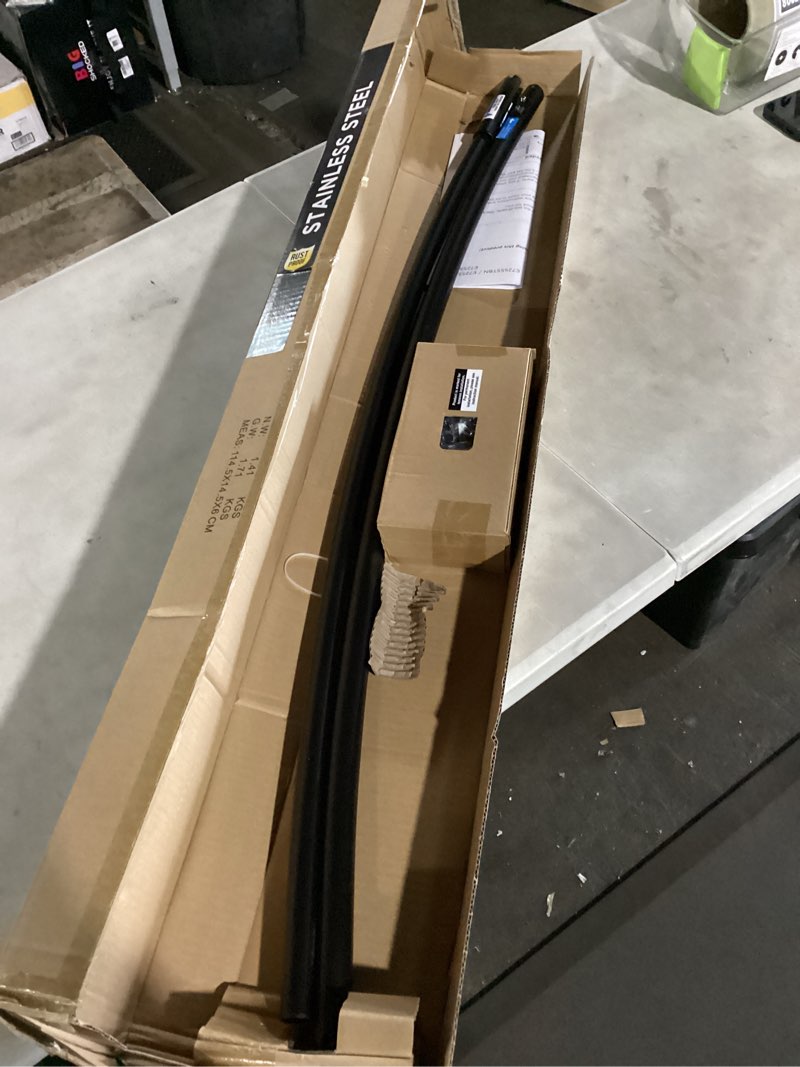 Condition photo showing Good Condition for zenna home rustproof curved shower curtain rod, no drill tension or permanent mount adjustable curved shower rod for bathroom, easy install, rounded for extra room, 50 to 72 inches, matte black