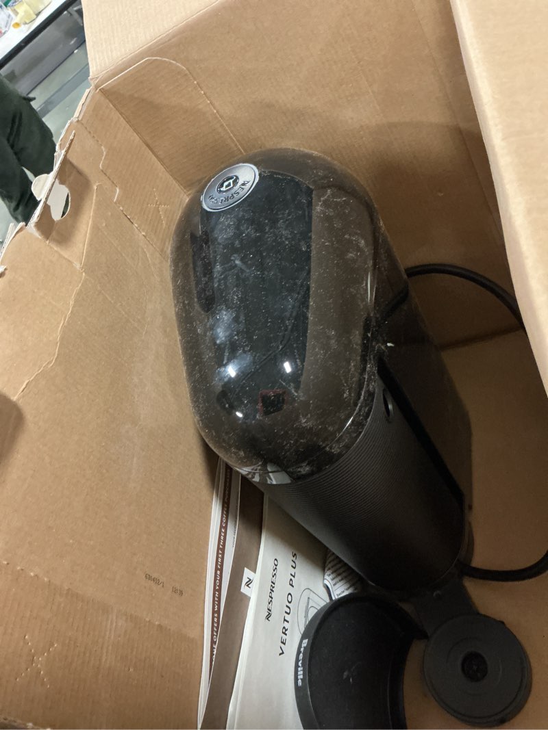 Condition photo showing As Is for Nespresso Vertuo Plus Coffee and Espresso Maker by Breville, Ink Black Machine Ink Black