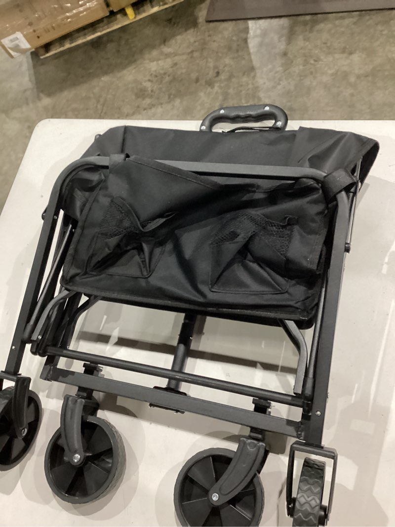 Condition photo showing Good Condition for wagons carts foldable, 360 lbs with adjustable handle, black lightweight portable, collapsible wagon for beach trip, camping, shopping, sports, travel, picnic and grocery (dark black)