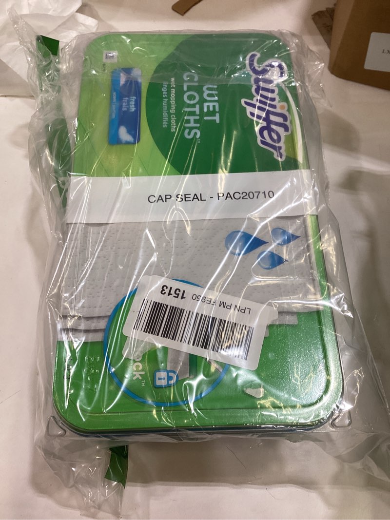 Condition photo showing Good Condition for swiffer sweep + mop  wet pads refill  floor cleaner  cleaning cloths  fresh  24ct