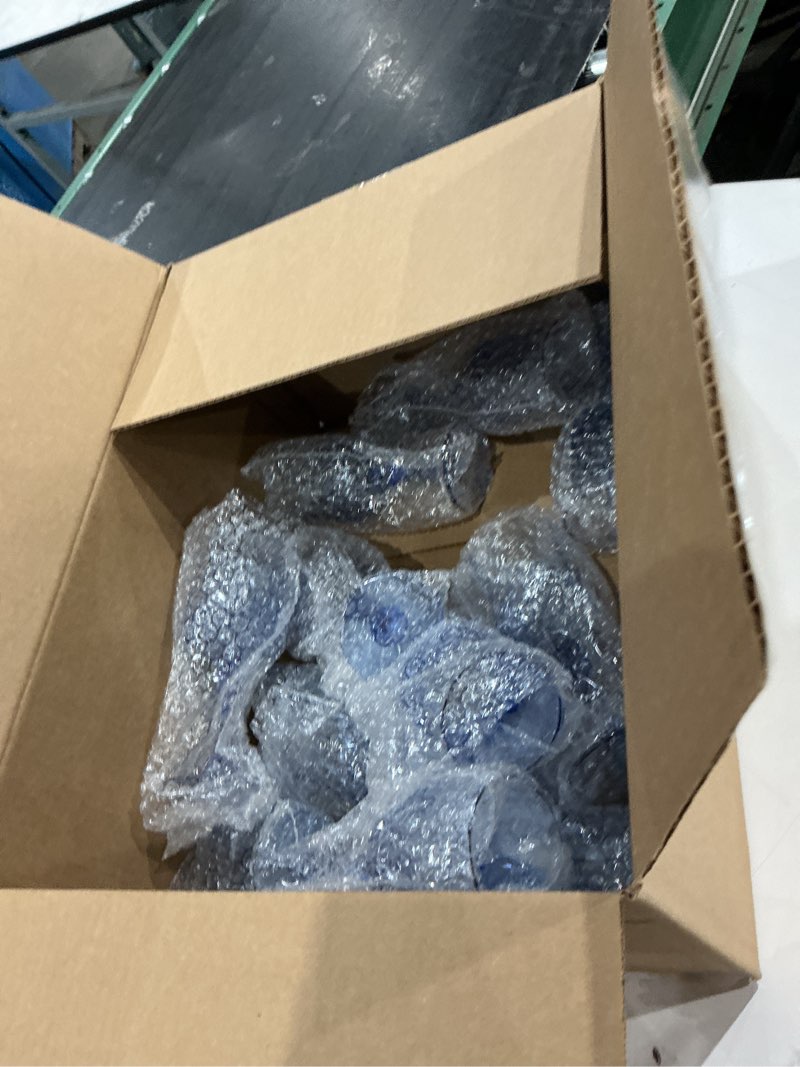 Condition photo showing Good Condition for 12 pcs blue plastic wine glasses,reusable plastic wine glasses,blue goblet glass,durable and sturdy cups can be used for various parties such as weddings!