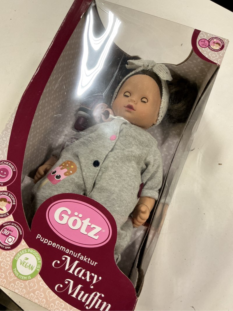 Condition photo showing New/Like New for gotz maxy muffin popsicle - 16.5" soft baby doll with brown hair to wash & style