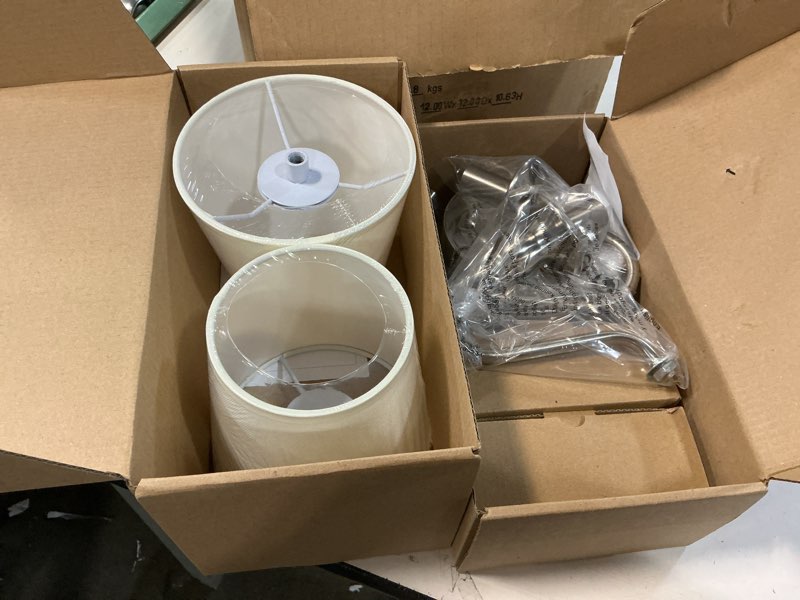 Condition photo showing New/Like New for battery operated wall sconces set of two,wireless wall sconces with 10000mah dimmable bulb and remote,led 15 colors rechargeable gold wall sconce with fabric for bedroom living room hallway wall decor gold 2 pack