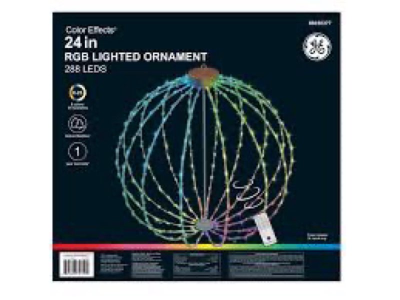 ge 1.5-ft led rgb ornament with color changing lights in the
