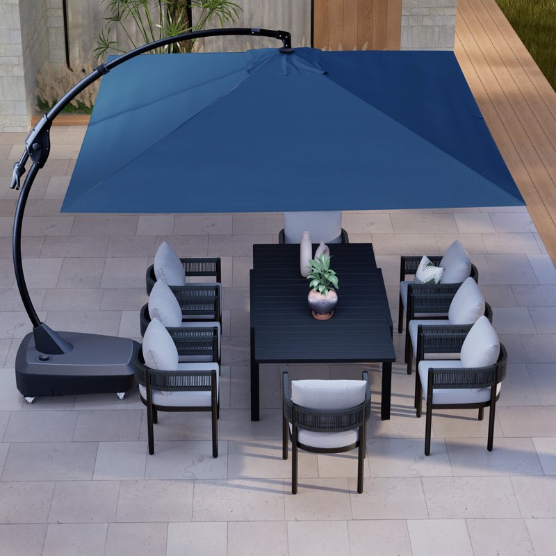 9 X 12 Ft Rectangular Tilt Adjustable Curved Cantilever Umbrella Body ( incomplete  box  1 of 2 )