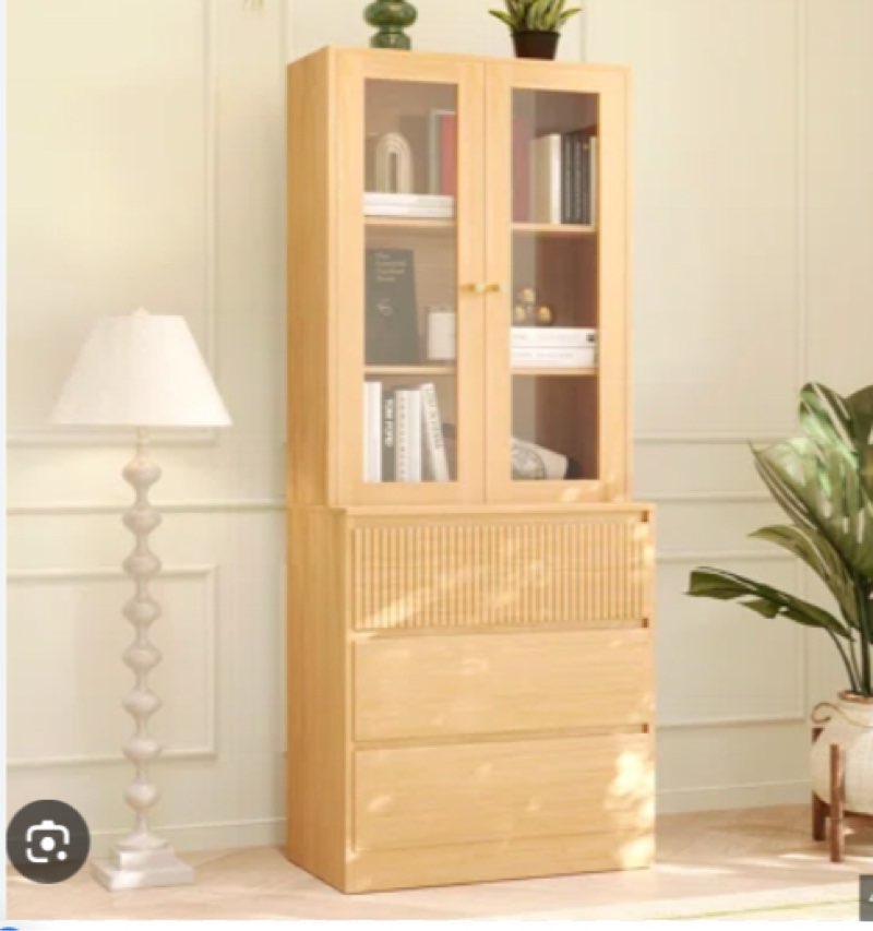 Branigans 71” Wood Book Cabinet Storage Bookcase with 3 Open