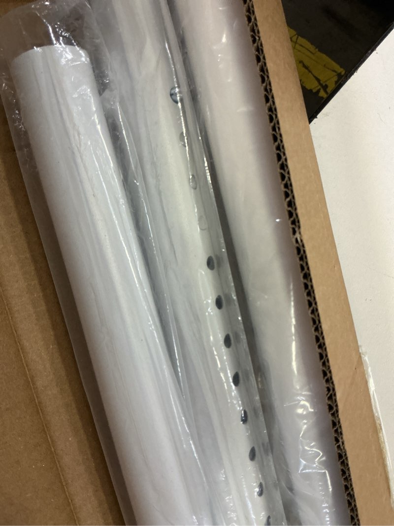 Condition photo showing New/Like New for white tension curtain rod 51-126 inch, long curtain rod no drilling for window or bathroom patio, outdoor tension rod for patio, easy to install, never rust, rod diameter 1.26 inches-white white 51''-126''