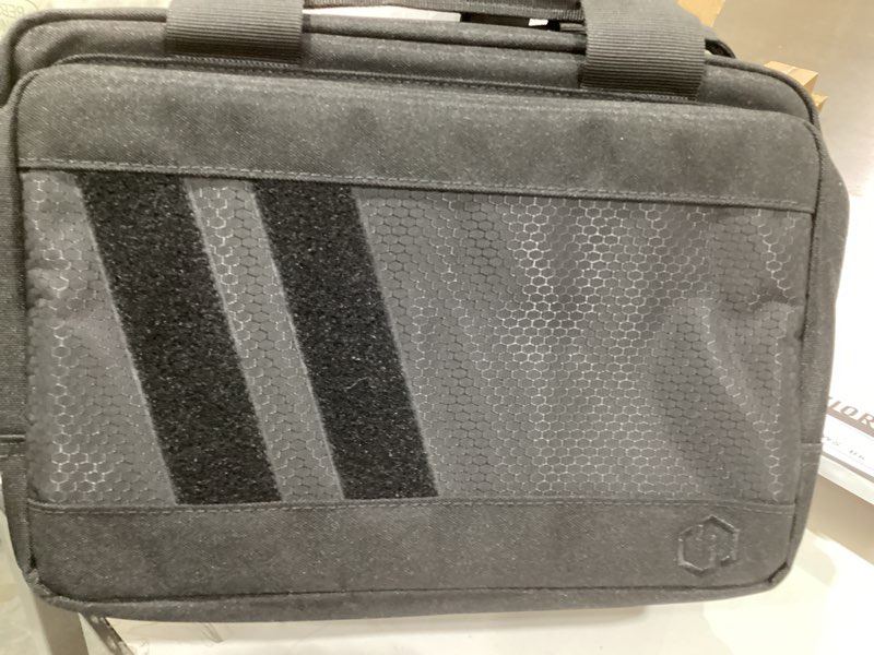 Condition photo showing Good Condition for Savior Equipment Specialist Series Tactical Double Scoped Handgun Firearm Case Pistol Bag For Outdoor Hunting Shooting Range, Lockable Compartment, Additional Magazine Storage Slots Obsidian Black 13" x 9" Double Pistol Case