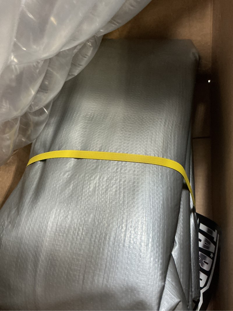 Condition photo showing Good Condition for heavy duty tarp 12x30 feet, 14 mil waterproof poly tarps cover uv resistant, rip & tear proof with metal grommets every 20 inches silver tarp by ta*rp yxcn silver 12x30 ft