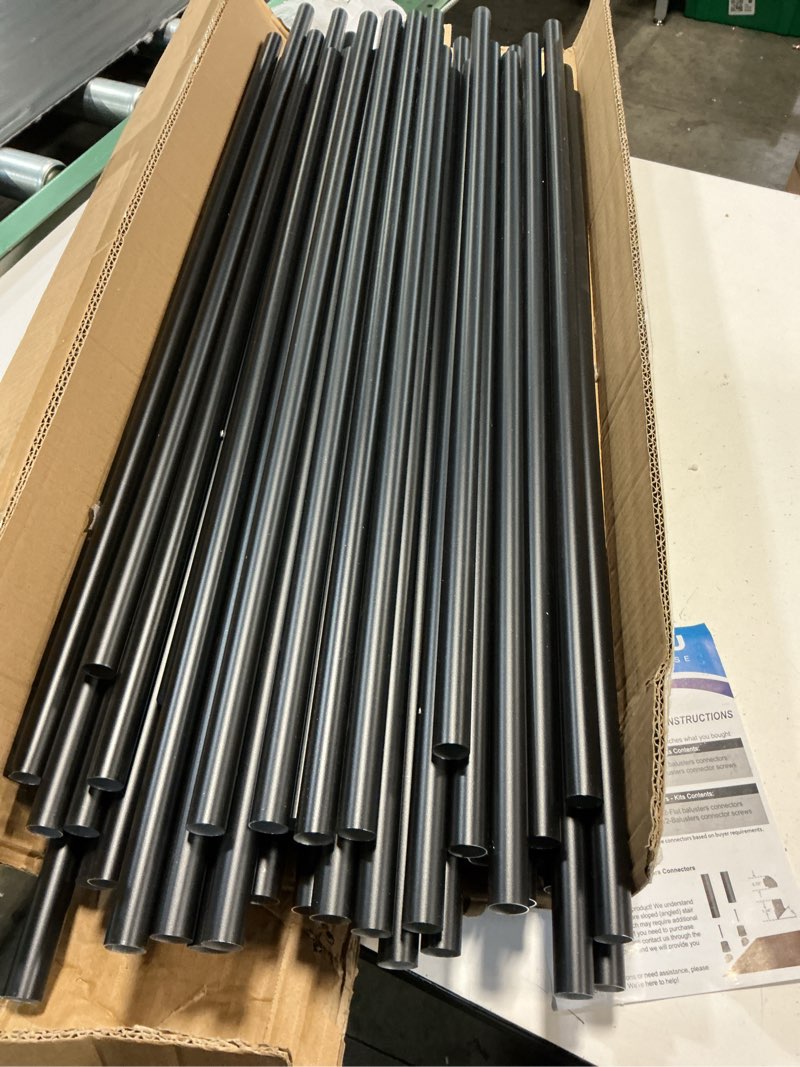 Condition photo showing Good Condition for 56 pack 32 inch aluminum balusters for deck railing,black round metal spindles for staircase,3/4" diameter hollow deck ballasters with screws and connectors for railing fencing porch stair spindles 32in 56