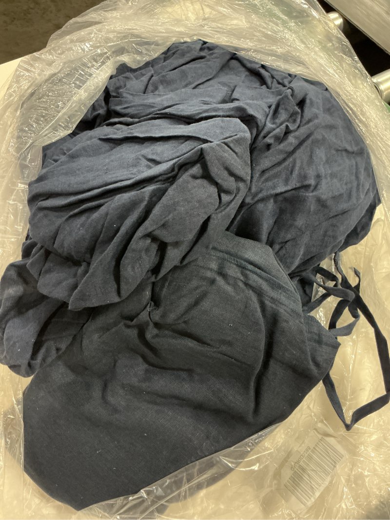 Condition photo showing As Is for european linen sheet set, king, navy