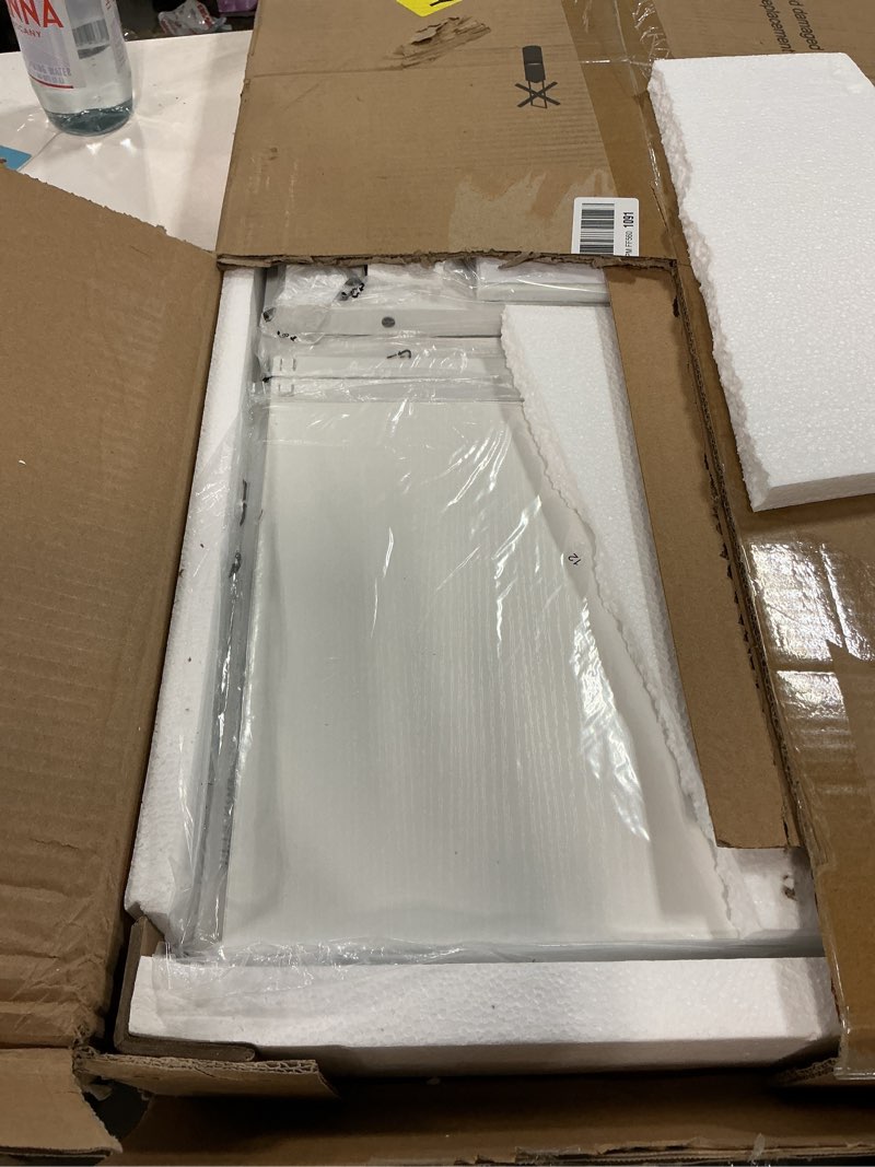 Condition photo showing Good Condition for White Kids Desk and Chair Set for 6-12 Year Old, Children Study Desk with Hutch and Storage Shelf, Student Writing Table with Fabric Drawer for Girls Boys