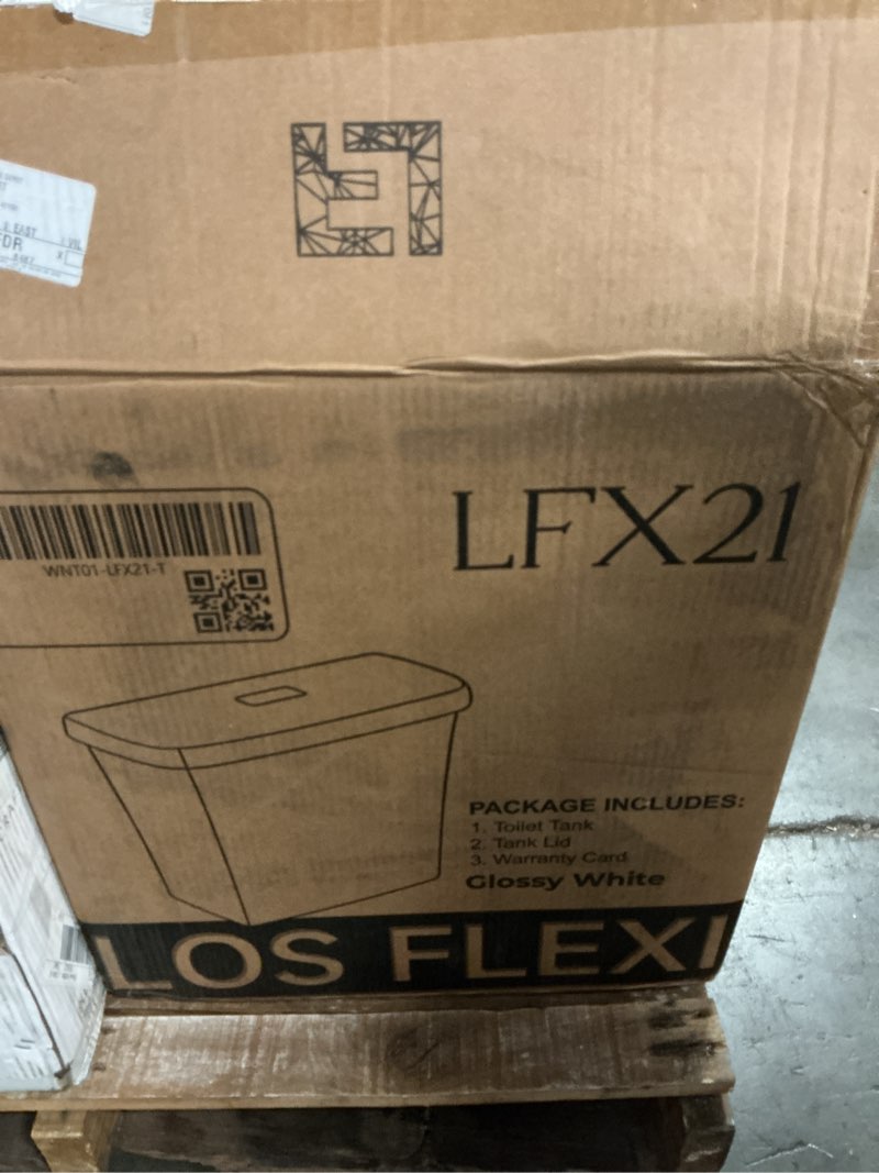 Condition photo showing As Is for (only tank)  (incomplete )flexi x 21? two-piece extra tall toilet 1.1/1.28 gpf dual flush
