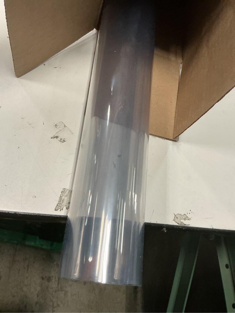 Condition photo showing Good Condition for 30x30 inch Square Waterproof Clear PVC Tablecloths Crystal Vinyl Desktop Cover Protector Plastic Desk Mat Pad for Garden Table End Candle Table Night Stand Painting Desk Multisize Table Top Protection Clear Rectangle 1.5mm 30" x 30"