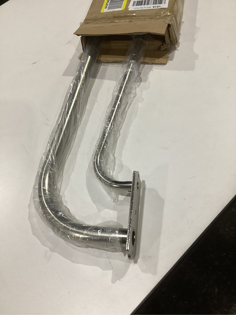 Condition photo showing As Is for double curtain rods, 28-48 inch, brushed nickel, metal, wall mounted, room darkening, curtain rod brushed nickel 28-48"