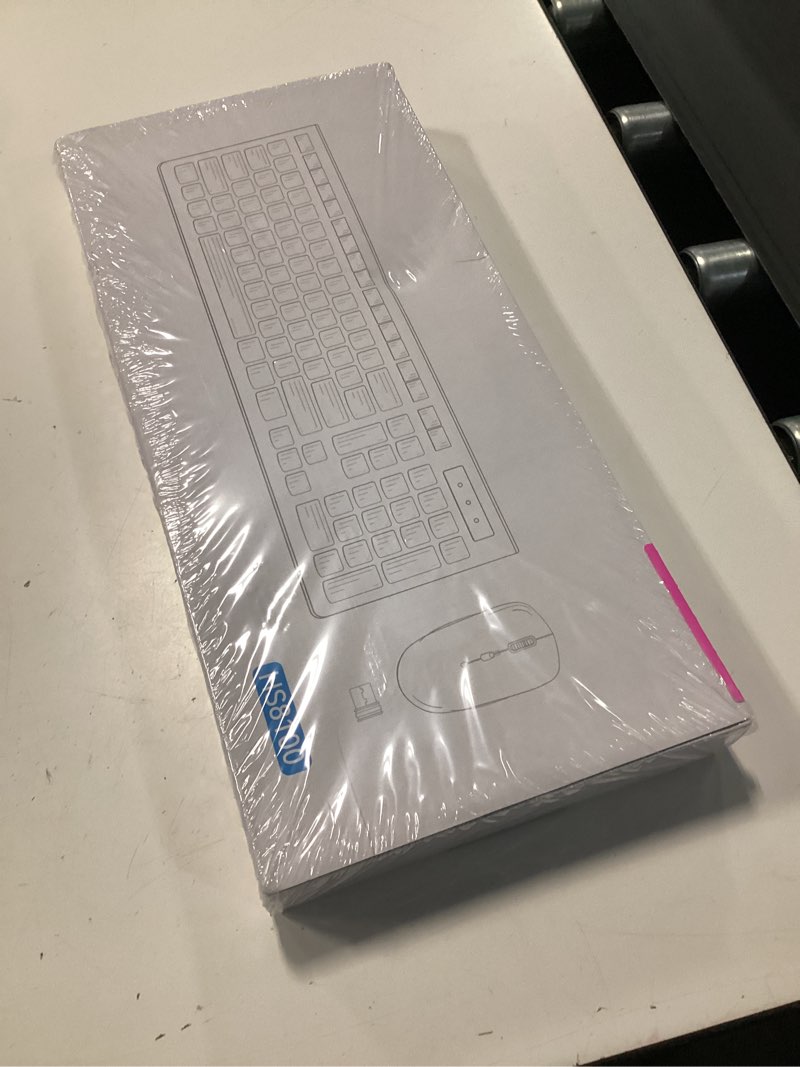 Condition photo showing New/Like New for wireless keyboard and mouse combo, reccazr 2.4g full-sized keyboard and mouse cordless, 3 dpi adjustable mouse, dual-system keyboard for computer/laptop/windows/mac (pink & white) pink & cream