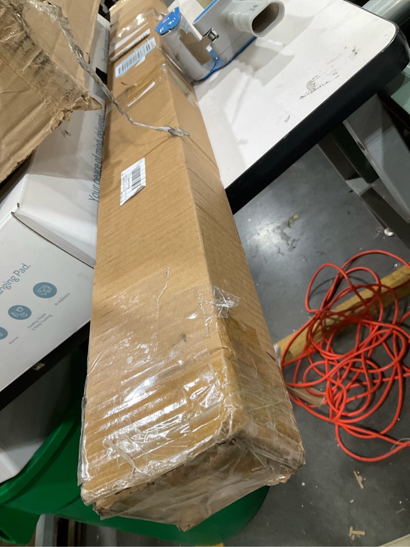 Condition photo showing As Is for Tension Curtain Rod 64-120 Inches, Heavy Duty Tension Rod for Windows, No Drilling Adjustable Curtain Rod for Patio, Renter Friendly Pressure Curtain Rods for Room Divider, Outdoor, White White 64-120 IN
