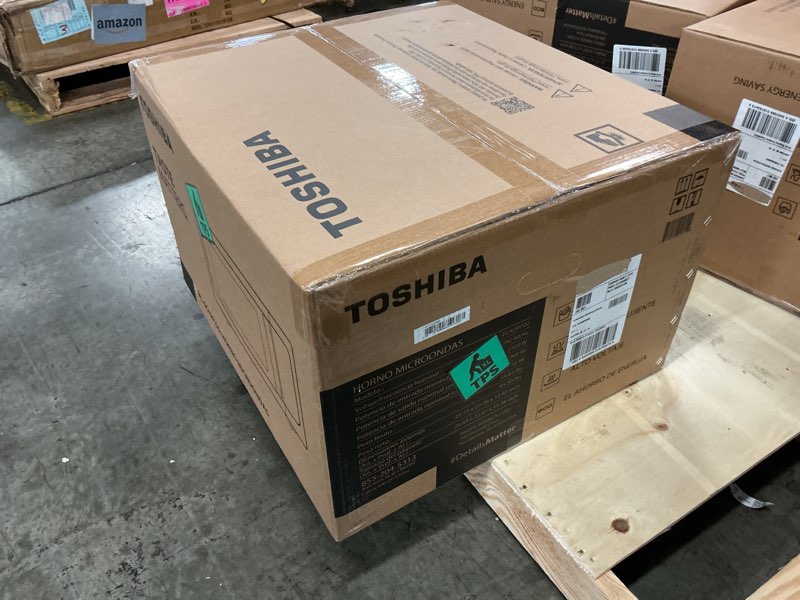 Condition photo showing New/Like New for Toshiba Air Fryer Combo 4-in-1 Countertop Microwave Oven, Smart Sensor, Convection, Mute Function, Position Memory 13.6" Turntable, 1.5 Cu Ft, 1000W, Silver, ML-EC42P(SS)