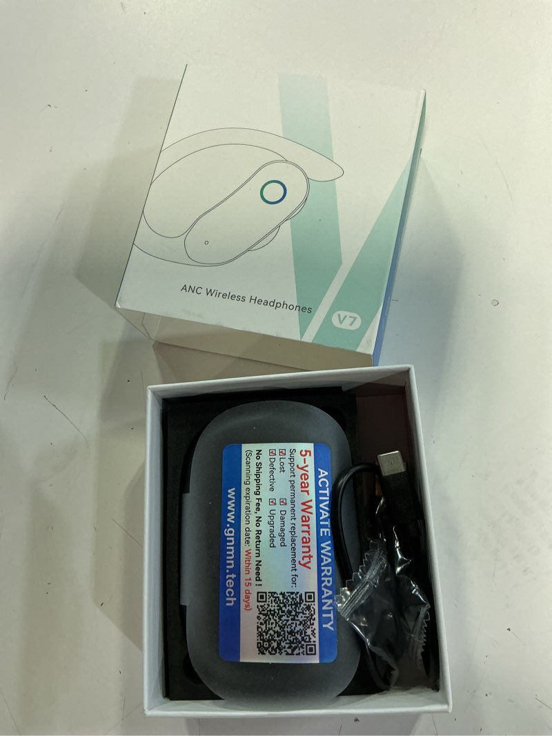 Condition photo showing New/Like New for gnmn active noise cancelling ear buds wireless earbuds 96hrs playback bluetooth headphones dual battery display stereo bass earphones with earhooks microphone ipx7 waterproof for sports/workout black