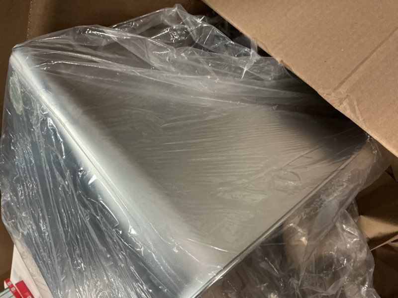 Condition photo showing New/Like New for kirecoo stainless steel cat litter box - metal high sided cat pan, large stainless steel box, indoor litter tray, non stick, no smell, easy to clean, pet toilet supplies for kitten, kitty, rabbit 17.52" l x 13.58" w x 5.9" h