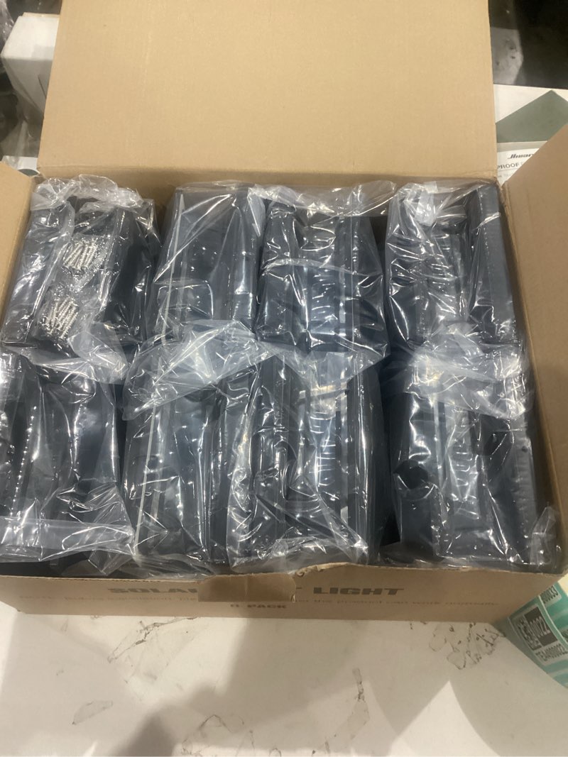 Condition photo showing Good Condition for Solar Post Cap Lights with 8 RGB Solid Colors & Color Changing, 8 Pack Fence Post Solar Lights for Garden Patio Porch, Waterproof Deck Post Lights for 4x4 5x5 6x6 Vinyl/Wooden Posts, Black Black-RGB 8 Pack