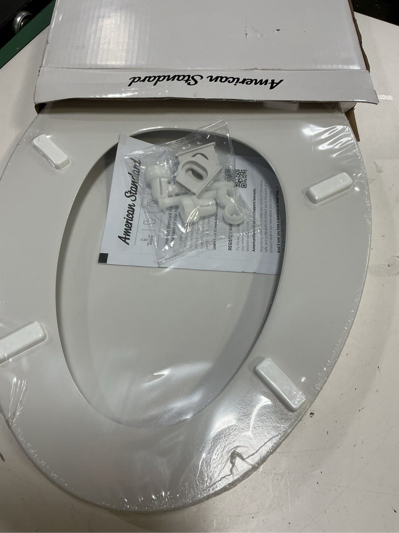 Condition photo showing New/Like New for bemis 1500ec elongated closed-front toilet seat and lid with easy clean hinge cotton white toilets and bidets toilet seats elongate