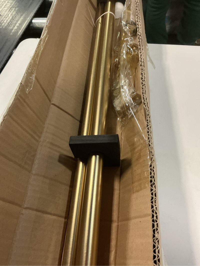 Condition photo showing New/Like New for 1Inch Diameter Single Curtain Rods with Decorative Finials 72-144inch, Warm Gold Warm Gold 72-144"