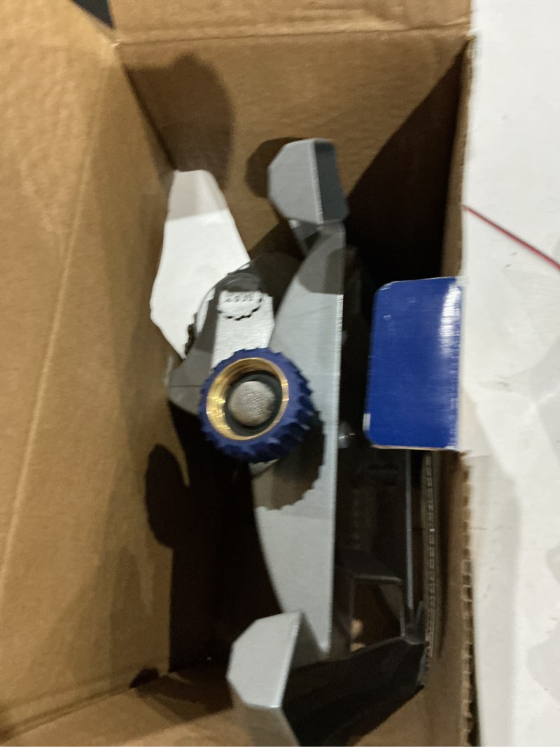Condition photo showing As Is for orbit max 3900-sq ft oscillating sled lawn sprinkler