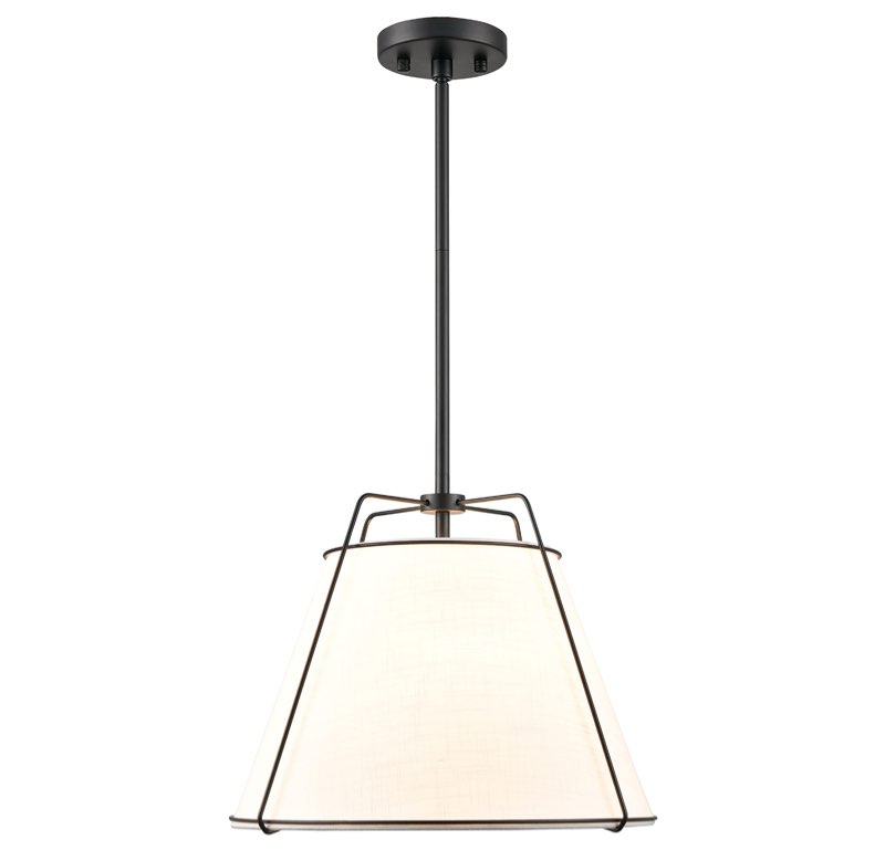 Light Society LS-C554-BLK Lise Chandelier, Black/White