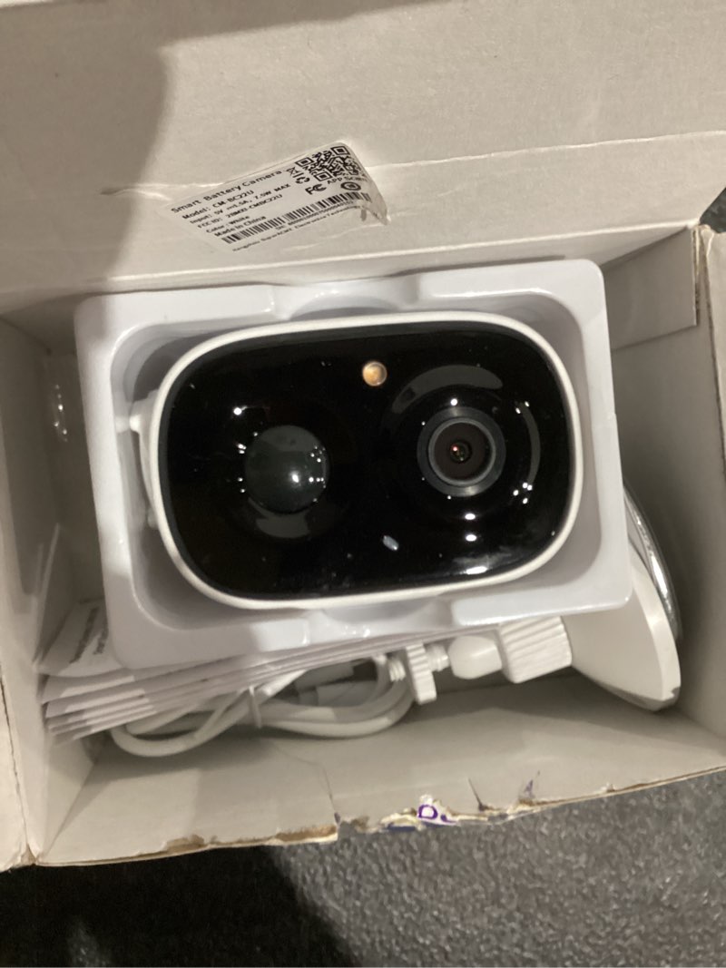 Condition photo showing As Is for 2.5K Security Camera Wireless Outdoor, Battery Powered Indoor Camera Free Person Detection, Magnetic Mount Cameras for Home Security, Color Night Vision, Spotlight, Siren Alarm, 2-Way Talk 1 Camera
