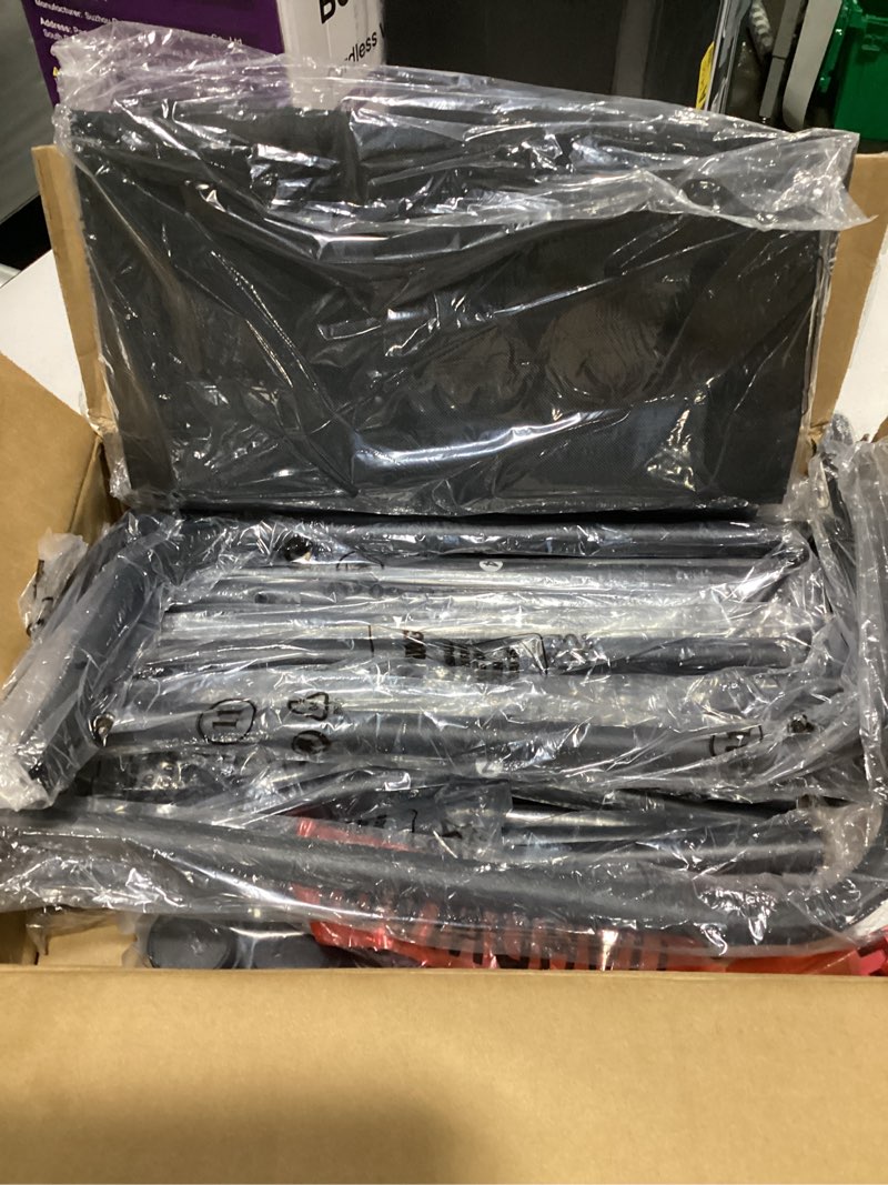 Condition photo showing New/Like New for Furologee Clothes Racks for Hanging Clothes, Portable Rolling Garment Rack, Sturdy Metal Freestanding Cloths Racks with Wheels, Double Rods Wardrobe Rack for Bedroom Laundry Living Room Black With 3 Big Shelves