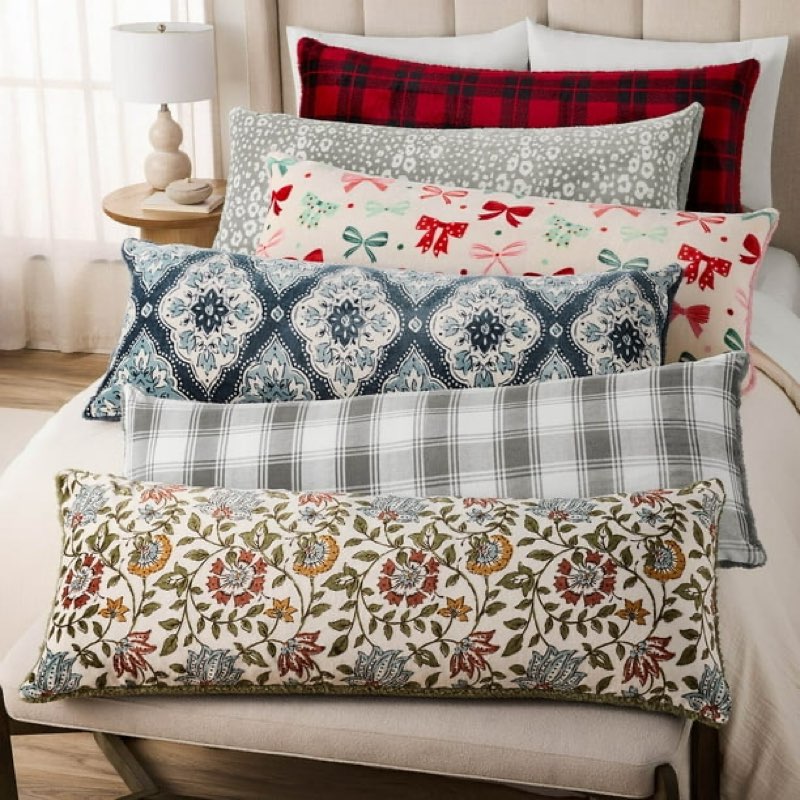 (2)member's mark plush body pillow, 52\" x 20\"