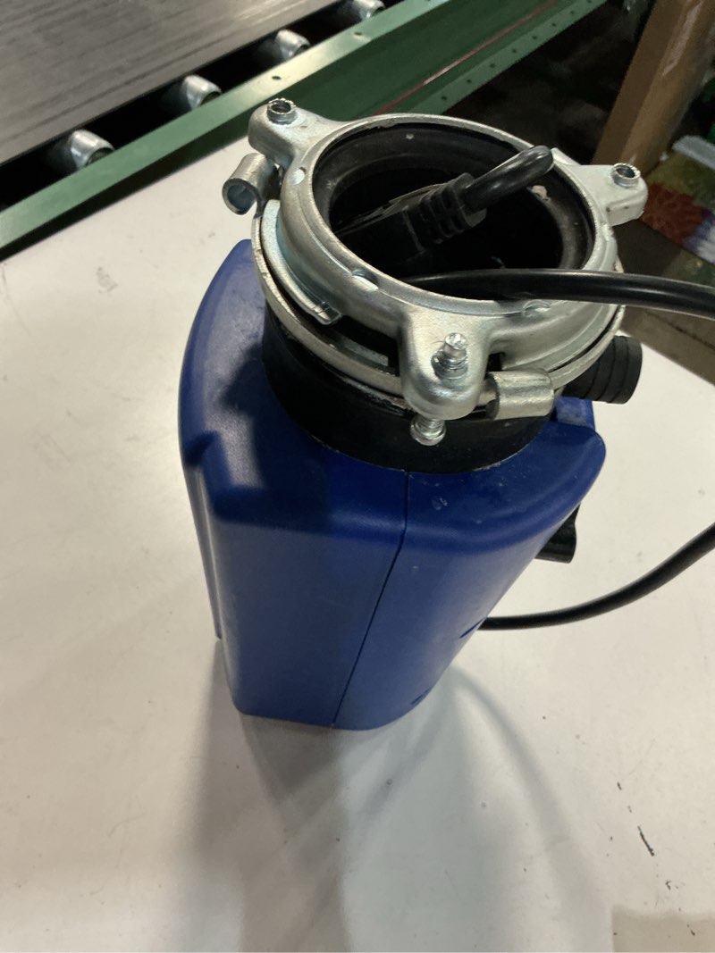 Condition photo showing As Is for project source continuous feed 1/2-hp septic safe corded garbage disposal with noise insulation