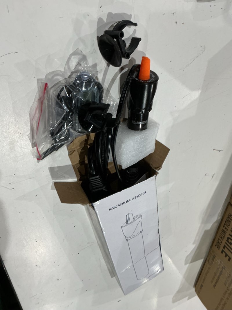 Condition photo showing As Is for hitauing aquarium heater 25w/50w/100w/200w/300w, adjustable knob fish tank heater with digital thermometer, submersible betta/turtle tank heater for freshwater and saltwater tanks 100w for 10-30 gallon