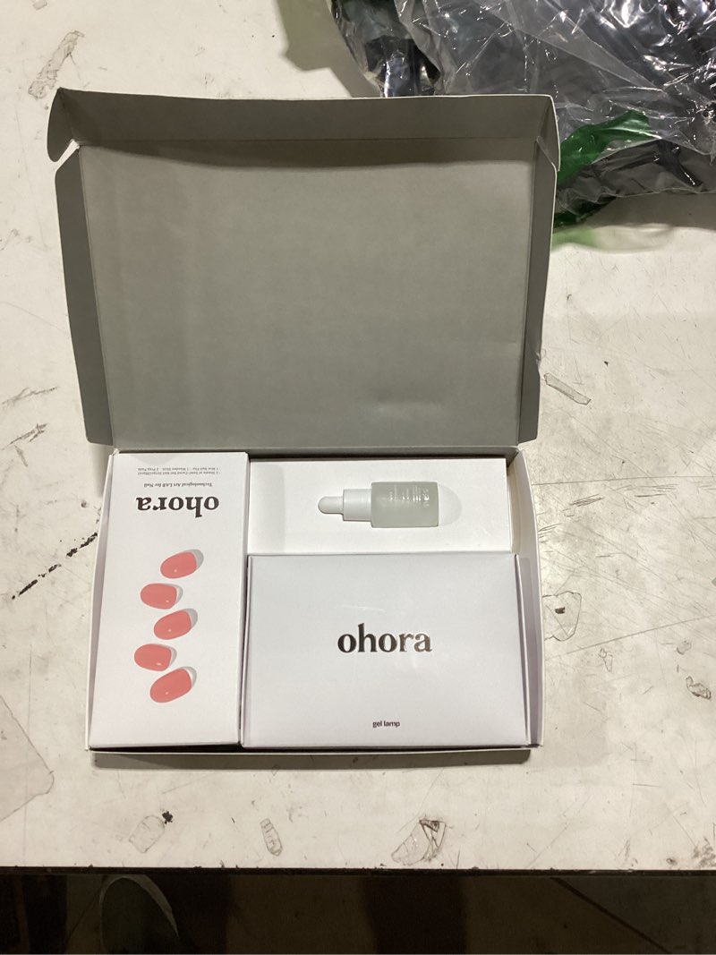 Condition photo showing As Is for ohora semi-cured gel nail strips value set (n bare plum starter kit) includes full size lamp and mini remover, salon-quality, long lasting, easy to apply & remove