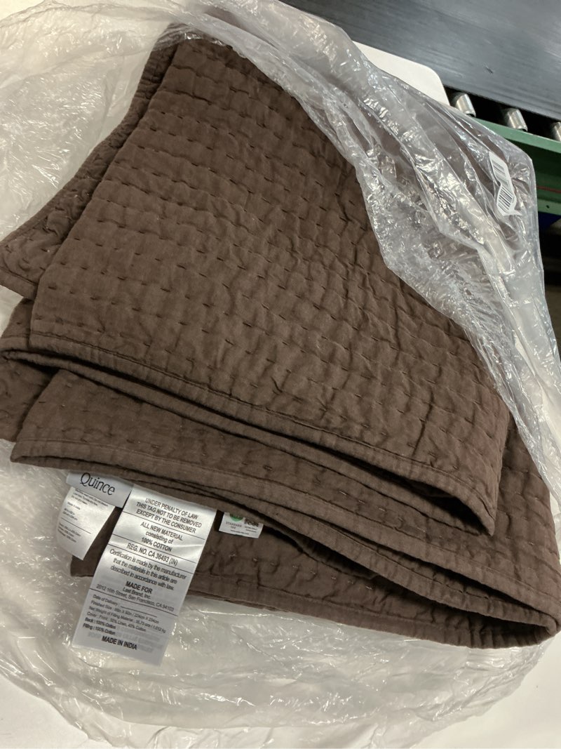 Condition photo showing Good Condition for european linen cotton stitch quilt(88inx92in)