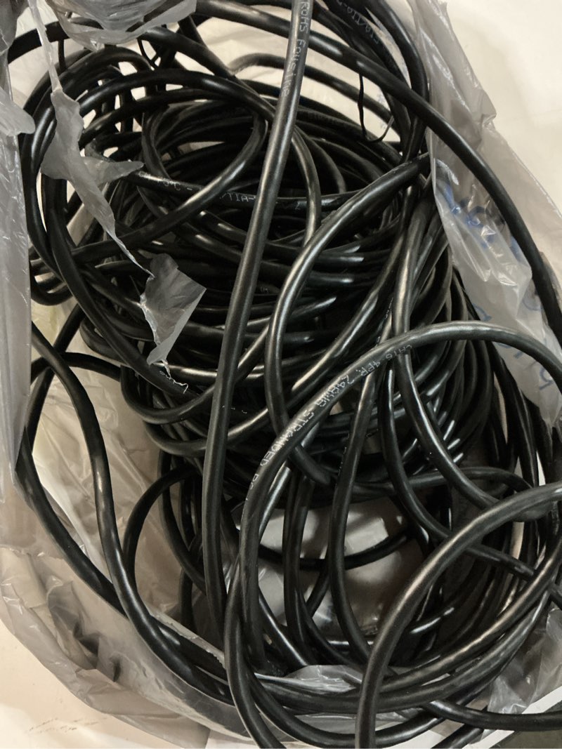Condition photo showing As Is for onn 75' cat6 networking cable, black