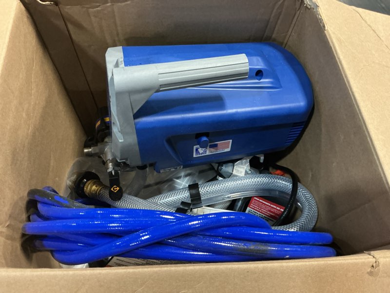 Condition photo showing As Is for graco magnum 2800 psi metal airless sprayer