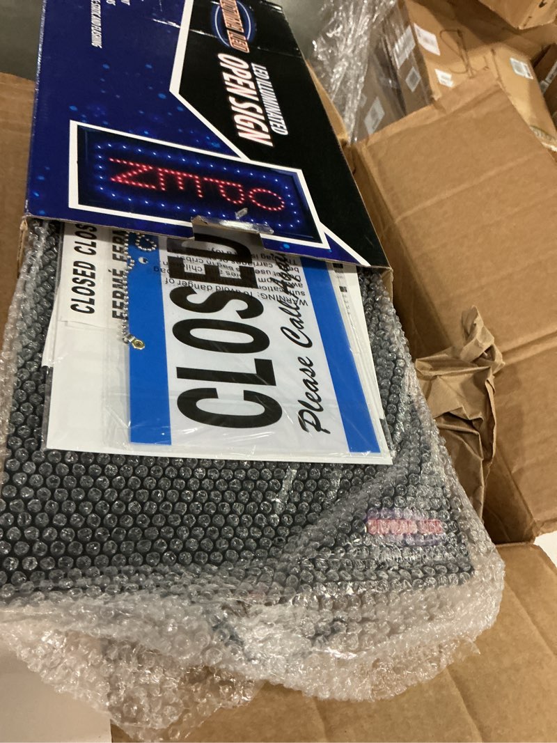 Condition photo showing Good Condition for Neon Open Sign for Business: Vertical LED Sign with Flashing Mode for Stores - Includes Business Hours and Open & Closed Signs Model 5 17" x 10"