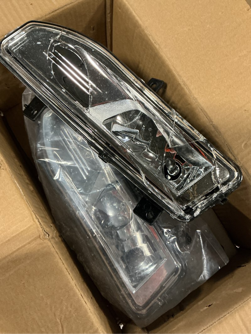 Condition photo showing As Is for fog lights for 2022-2025 frontier s sv / 2017-2021 rogue / 2020-2025 versa clear lens fog lamps 1 pair w/o switch and wiring harness halogen