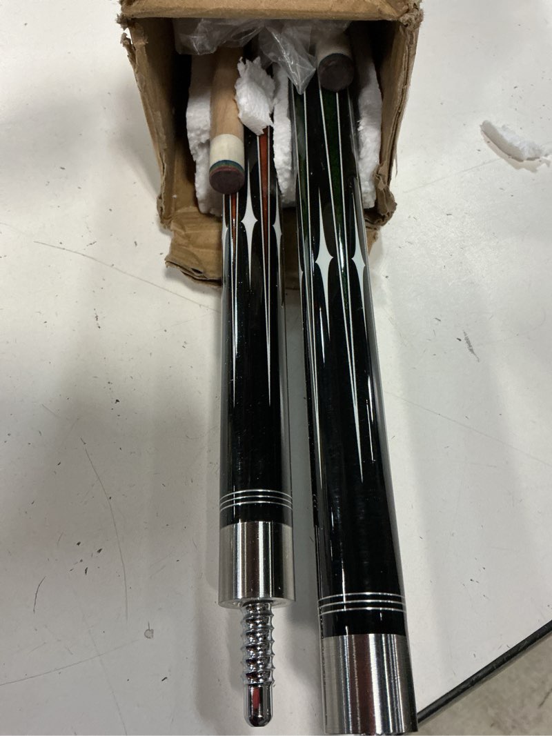 Condition photo showing Good Condition for homeseason pool cue stick 58" billiard cue sticks 3d printed grip professional low deflection pool sticks maple wood pool sticks 13mm tip 2-pack-19/20oz