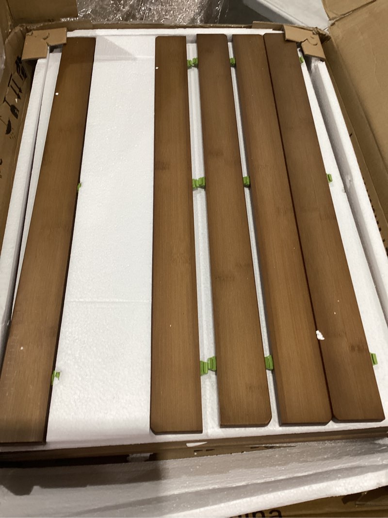 Condition photo showing Good Condition for gashell wire shelf covers, bamboo wire rack covers for pantry, closet (5pcs, 24" w x 16" d) 24"w x 16"d 5