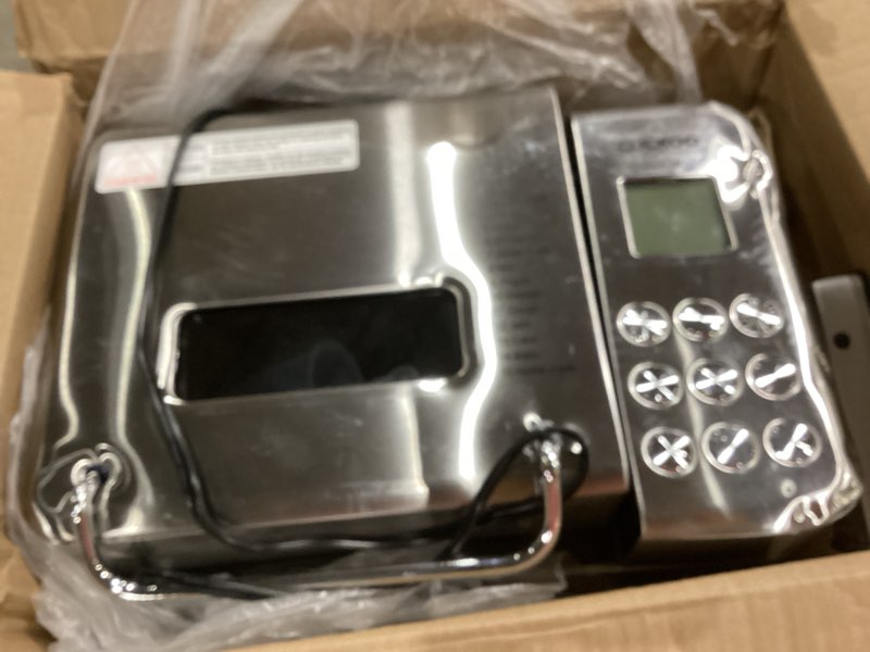 Condition photo showing As Is for cuckoo bread maker machine with 15 menu options + 3 crust colors, 2 lbs bread machine with automatic fruit & nut dispenser, includes 6 accessories, ideal breadmaker for sourdough (cbm-aab101s)