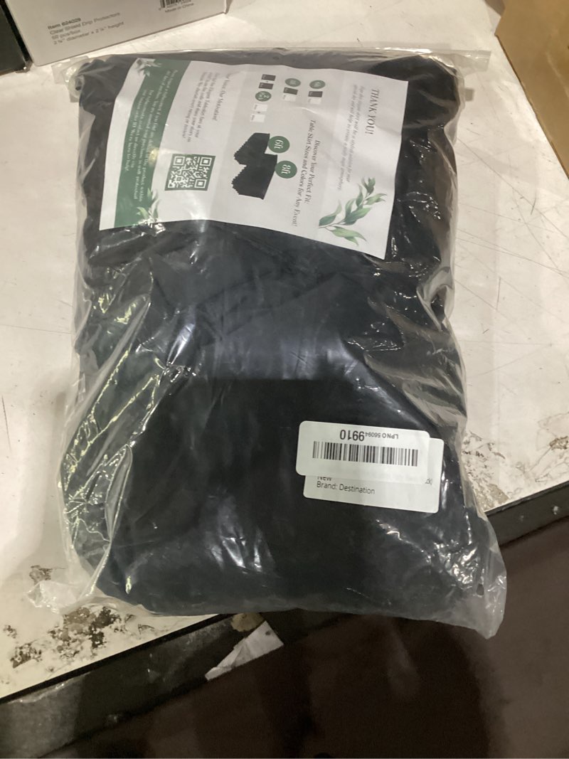 Condition photo showing As Is for 2 pack table skirt for rectangular tables 6ft - wedding spandex table covers for standard 6 foot table - one piece fitted elastic tablecloth - great for party, events, trade shows (pack of 2, black) black 72" x 30" (rectangular, 2 packs)