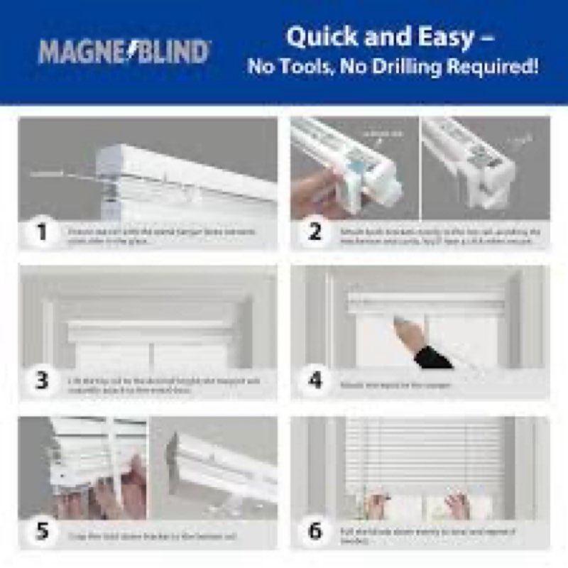 New Magnetic Cordless Blinds For Steel Door Window Magnet Shade Opening 25x72