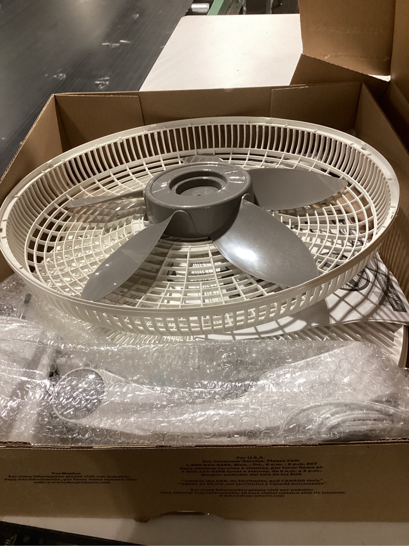 Condition photo showing Good Condition for lasko 18" cyclone pedestal 3-speed fan, model #1885, white with remote