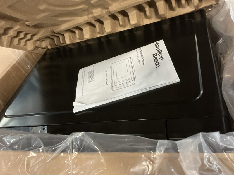 Condition photo showing New/Like New for hamilton beach 1.1 cu ft countertop microwave oven, stainless steel