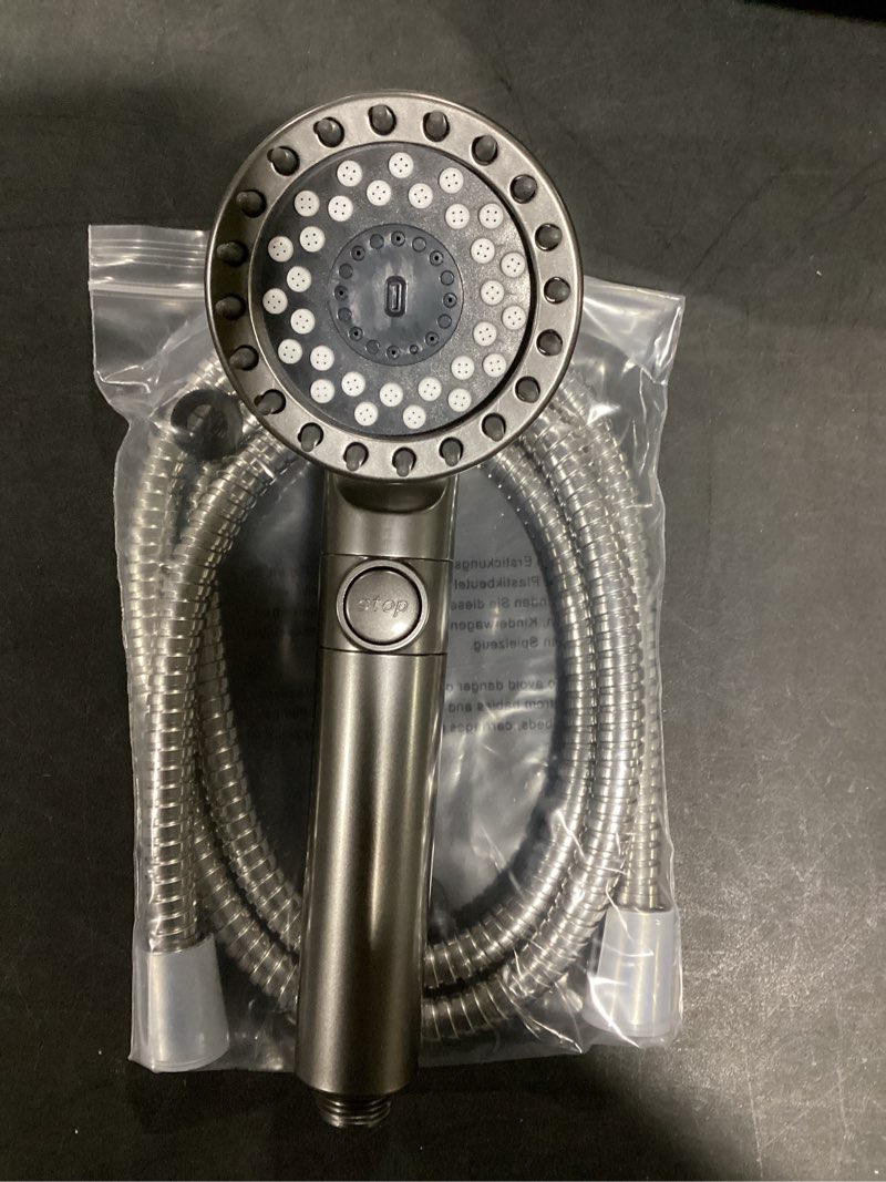 Condition photo showing Good Condition for FEELSO Filtered Shower Head with Handheld, High Pressure 4 Spray Showerhead with Filters & Upgraded Anti-clog Nozzles for Hard Water -Remove Chlorine, Reduce Dry Itchy Skin -ON/OFF Switch for Pet Bath Gray